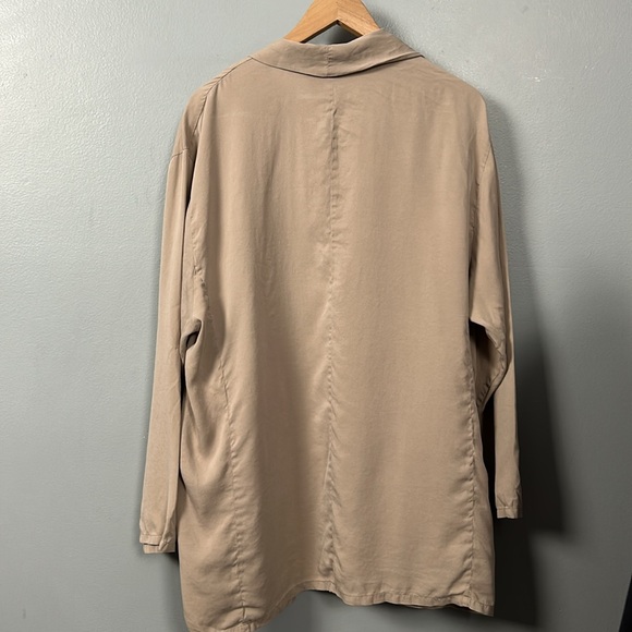 Vintage Spiegel Design Studio Beige Open Front 100% Silk Light Cardigan size 14 - Picture 11 of 16